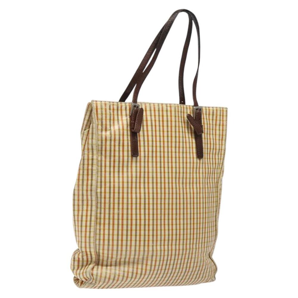 PRADA Hand Bag Leather Beige